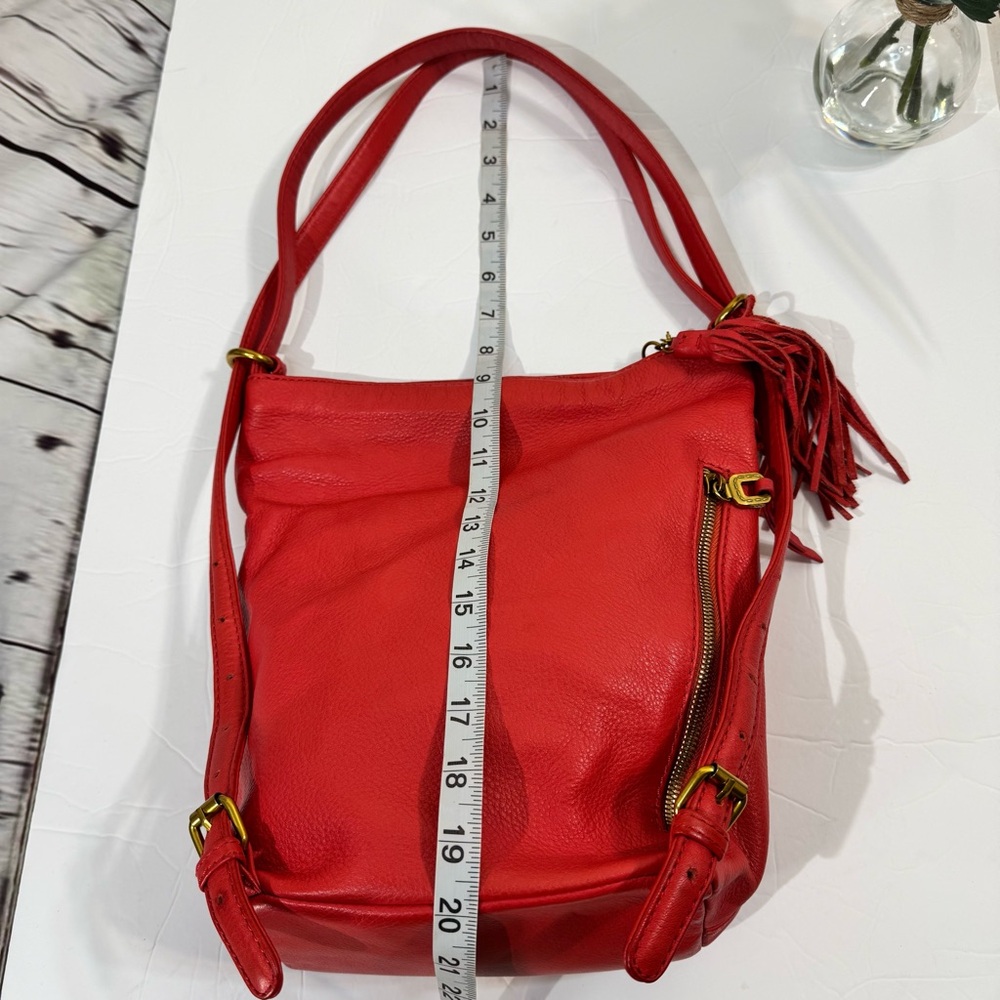 HOBO Blaze Bucket Coral Leather Backpack - Picture 9 of 14